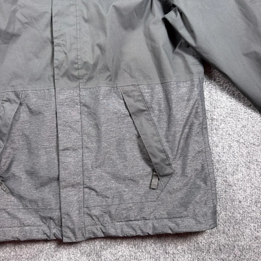 The North Face Rain Jacket Boys L 14/16 Grey DryVent Hooded Colorblock Coat